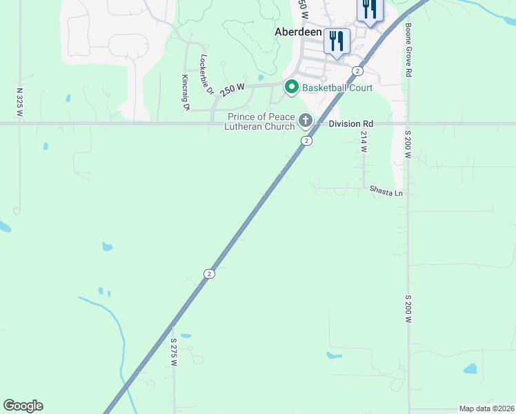 map of restaurants, bars, coffee shops, grocery stores, and more near 230-234 Highway 2 in Valparaiso