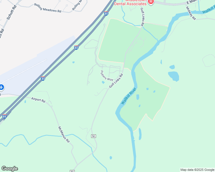 map of restaurants, bars, coffee shops, grocery stores, and more near 50 Putters Way in Middletown