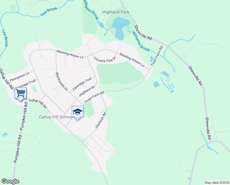 map of restaurants, bars, coffee shops, grocery stores, and more near 49 Town Farm Road in Ledyard