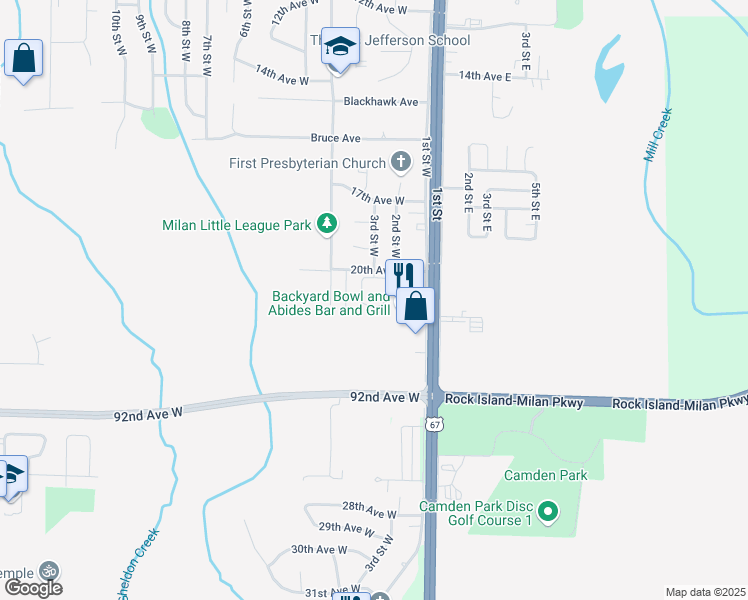 map of restaurants, bars, coffee shops, grocery stores, and more near 280 20th Avenue West in Milan