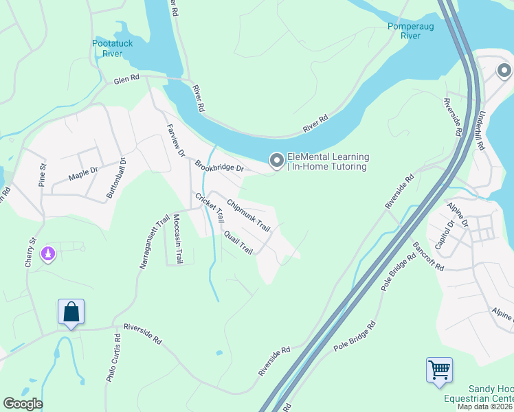 map of restaurants, bars, coffee shops, grocery stores, and more near 15 Walnut Trail in Newtown