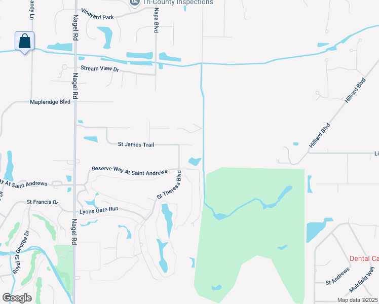 map of restaurants, bars, coffee shops, grocery stores, and more near 32483 Saint James Trail in Avon