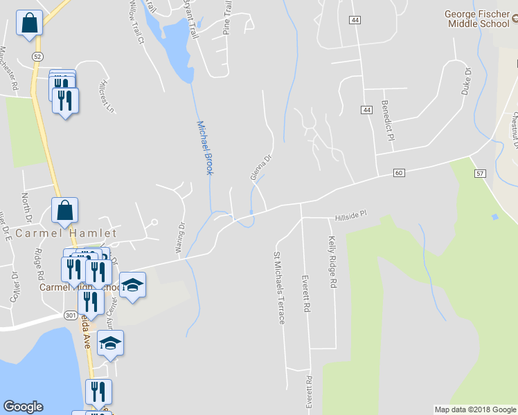map of restaurants, bars, coffee shops, grocery stores, and more near 87 Fair Street in Carmel Hamlet
