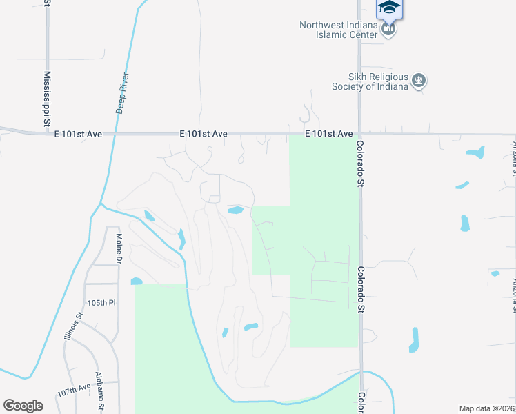 map of restaurants, bars, coffee shops, grocery stores, and more near 10315 California Street in Crown Point