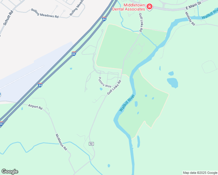 map of restaurants, bars, coffee shops, grocery stores, and more near 50 Putters Way in Middletown