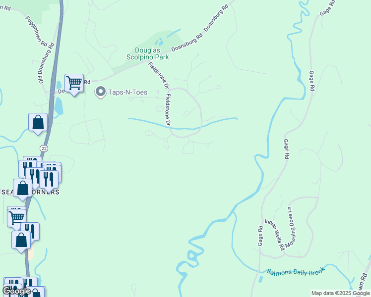 map of restaurants, bars, coffee shops, grocery stores, and more near 305 Kensington Court in Brewster