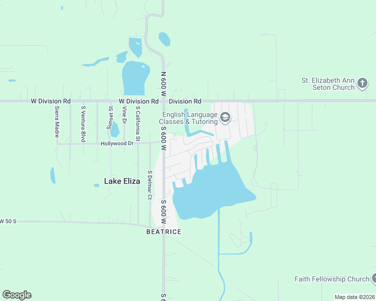 map of restaurants, bars, coffee shops, grocery stores, and more near Lake Eliza Gateway in Porter County