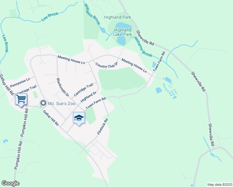 map of restaurants, bars, coffee shops, grocery stores, and more near 49 Town Farm Road in Ledyard