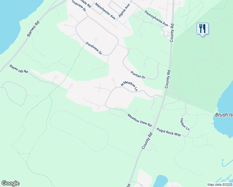 map of restaurants, bars, coffee shops, grocery stores, and more near 48 Meadow View Road in Oak Bluffs