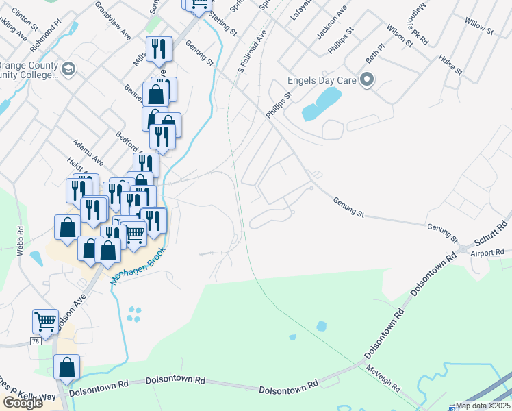 map of restaurants, bars, coffee shops, grocery stores, and more near 276 Ruth Court in Middletown