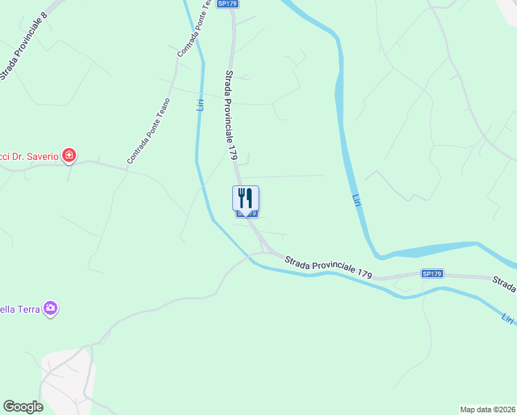 map of restaurants, bars, coffee shops, grocery stores, and more near 52 Contrada Ponte Teano in Provincia di Frosinone