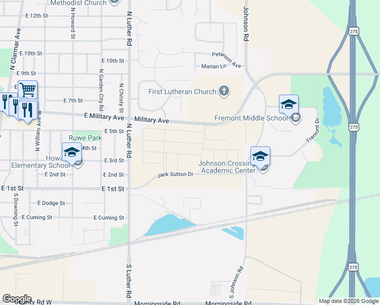 map of restaurants, bars, coffee shops, grocery stores, and more near 3030 Dawn Drive in Fremont