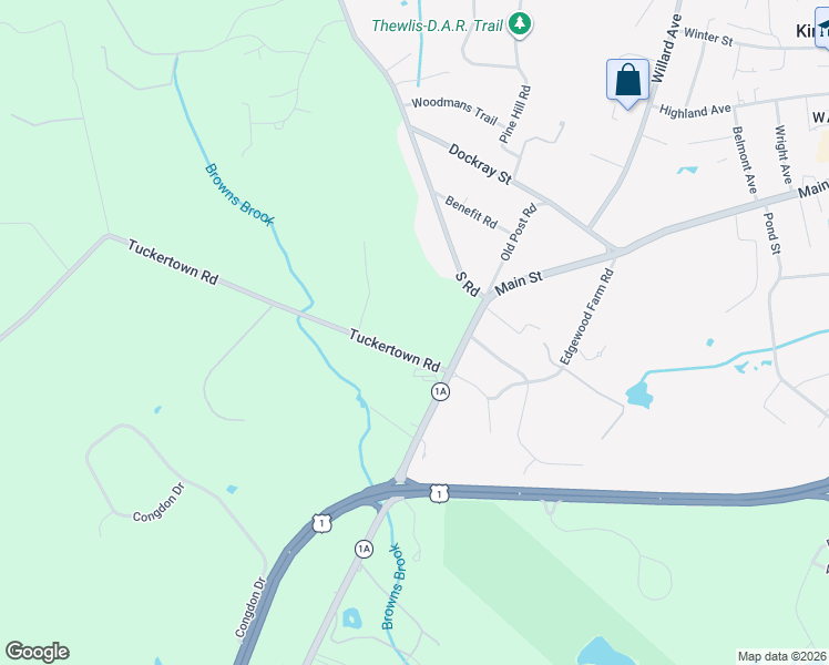 map of restaurants, bars, coffee shops, grocery stores, and more near 47 Tuckertown Road in South Kingstown