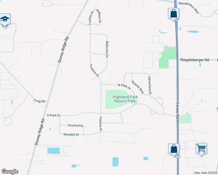 map of restaurants, bars, coffee shops, grocery stores, and more near 4009 Truxton Place in Avon