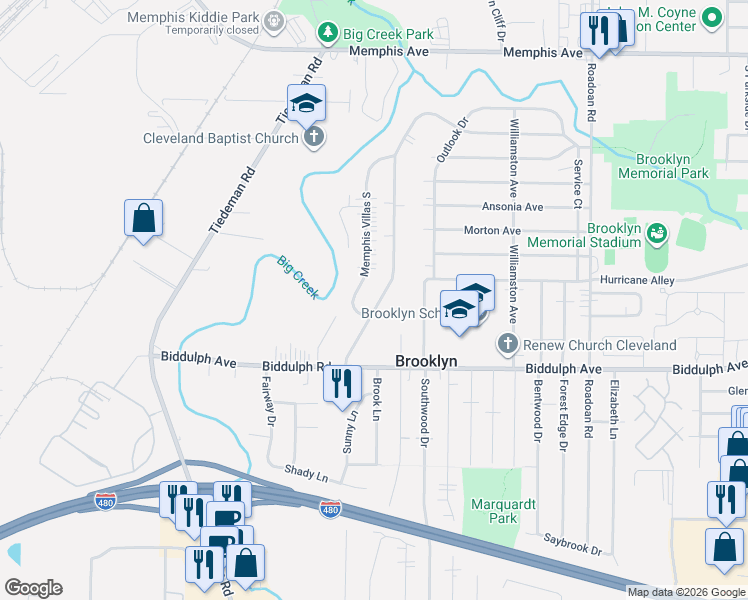 map of restaurants, bars, coffee shops, grocery stores, and more near 4671 Winter Lane in Brooklyn
