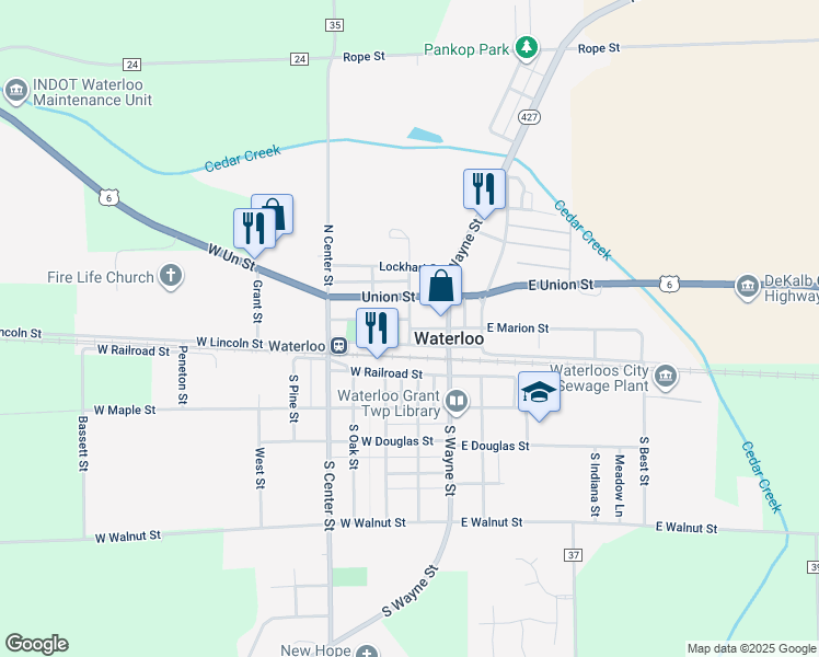 map of restaurants, bars, coffee shops, grocery stores, and more near 300 Sheridan Street in Waterloo