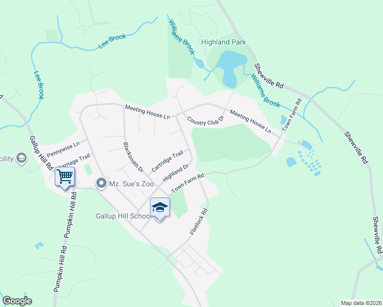 map of restaurants, bars, coffee shops, grocery stores, and more near 44 Highland Drive in Ledyard