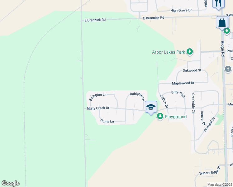 map of restaurants, bars, coffee shops, grocery stores, and more near 1216 Sommer Lane in Minooka