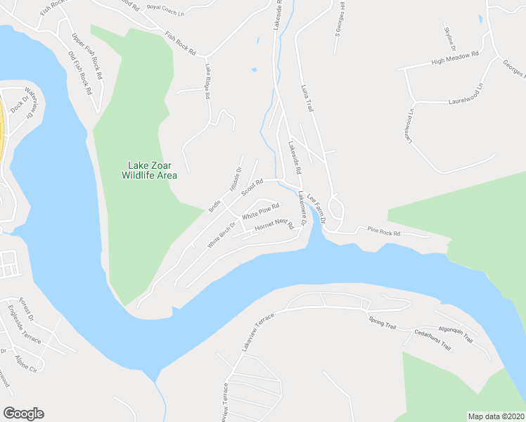 map of restaurants, bars, coffee shops, grocery stores, and more near 2 White Pine Road in Southbury