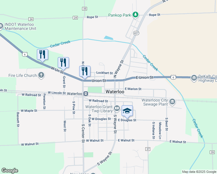 map of restaurants, bars, coffee shops, grocery stores, and more near 300 Sheridan Street in Waterloo
