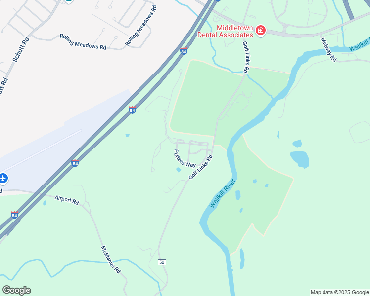 map of restaurants, bars, coffee shops, grocery stores, and more near 25 Fairways Drive in Middletown