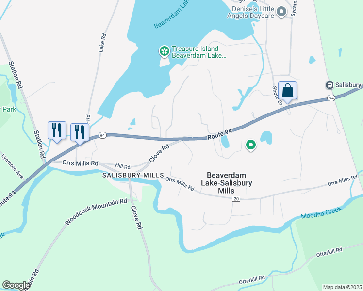 map of restaurants, bars, coffee shops, grocery stores, and more near 2 Terrace Lane in Beaverdam Lake-Salisbury Mills