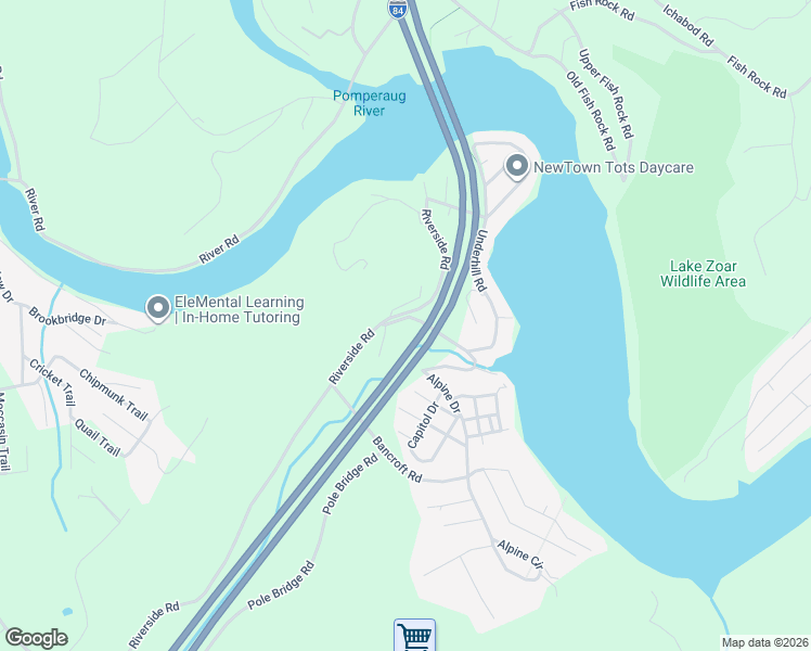 map of restaurants, bars, coffee shops, grocery stores, and more near 12 Alpine Drive in Newtown