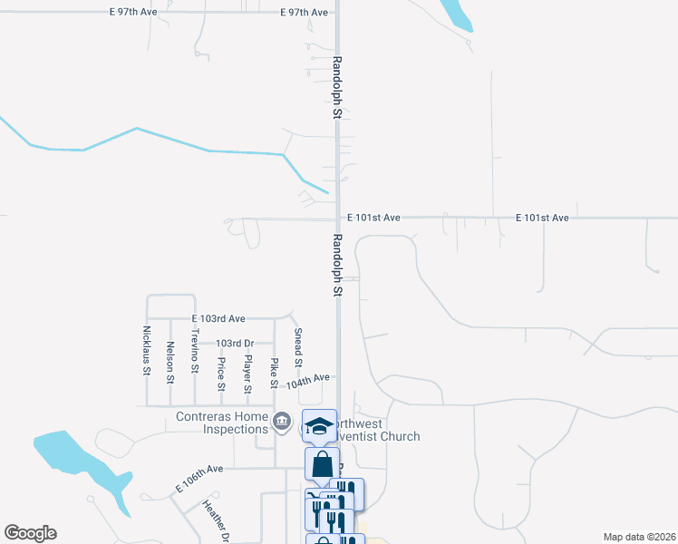 map of restaurants, bars, coffee shops, grocery stores, and more near Randolph Street in Winfield