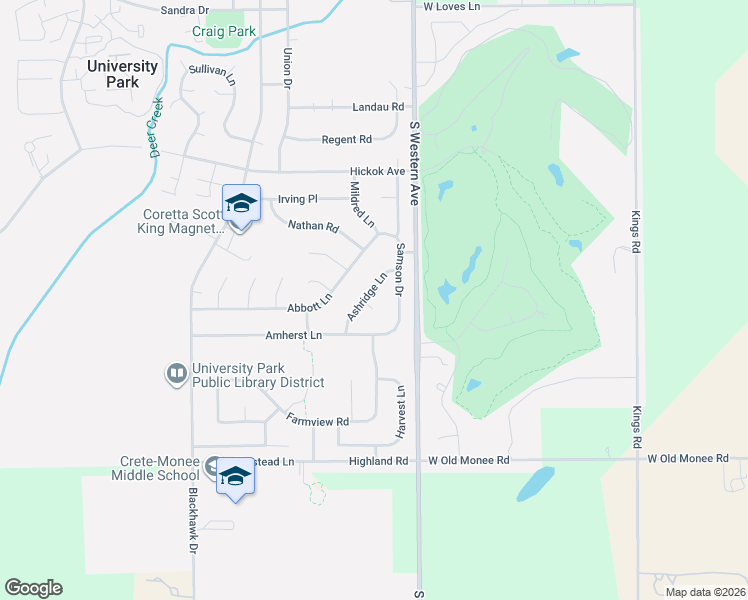 map of restaurants, bars, coffee shops, grocery stores, and more near 1036 Samson Drive in University Park