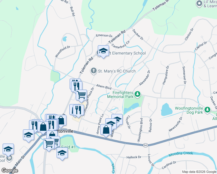 map of restaurants, bars, coffee shops, grocery stores, and more near 1 Stone Hill Road in Blooming Grove