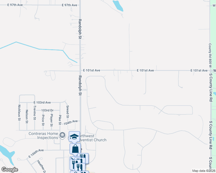 map of restaurants, bars, coffee shops, grocery stores, and more near 8337 Doubletree Drive North in Crown Point