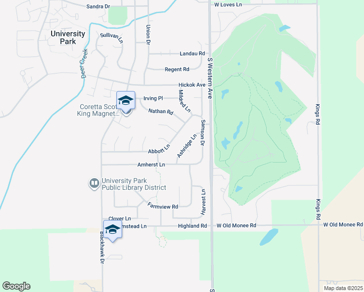 map of restaurants, bars, coffee shops, grocery stores, and more near 1038 Ashridge Lane in University Park