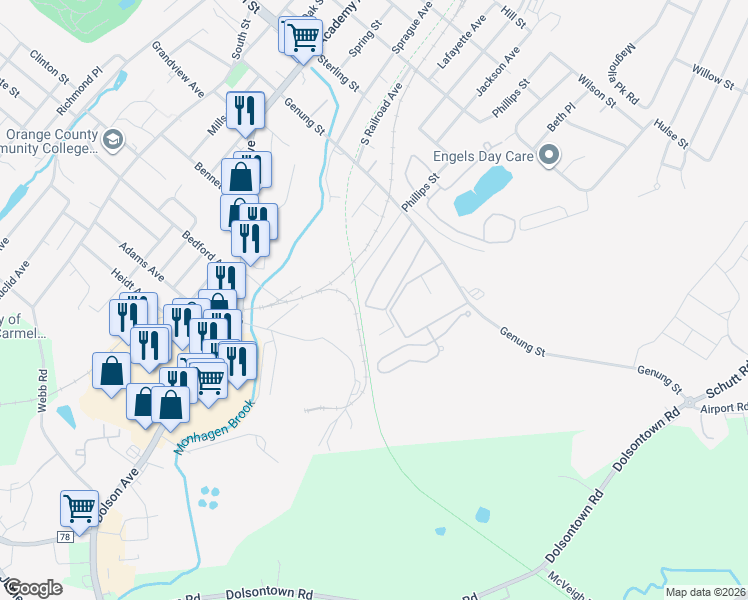 map of restaurants, bars, coffee shops, grocery stores, and more near 229 Ruth Court in Middletown