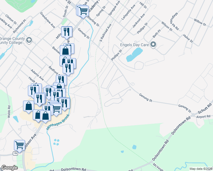 map of restaurants, bars, coffee shops, grocery stores, and more near 229 Ruth Court in Middletown