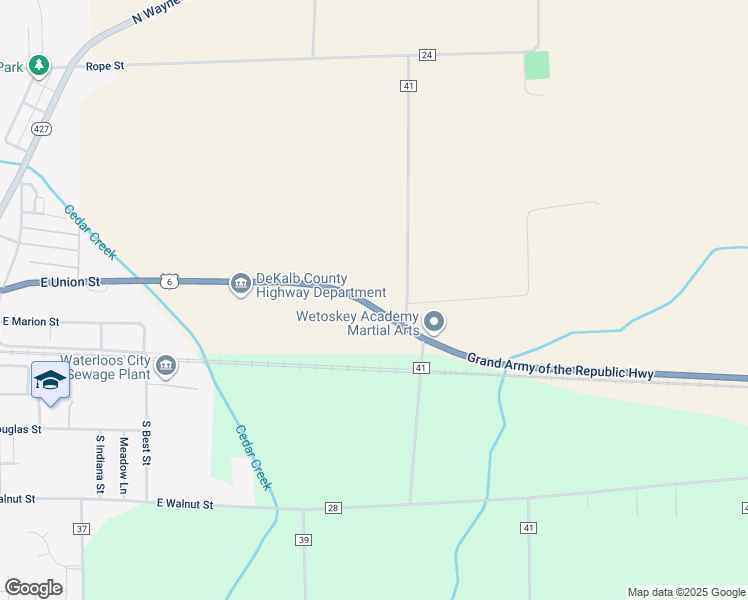 map of restaurants, bars, coffee shops, grocery stores, and more near in Waterloo