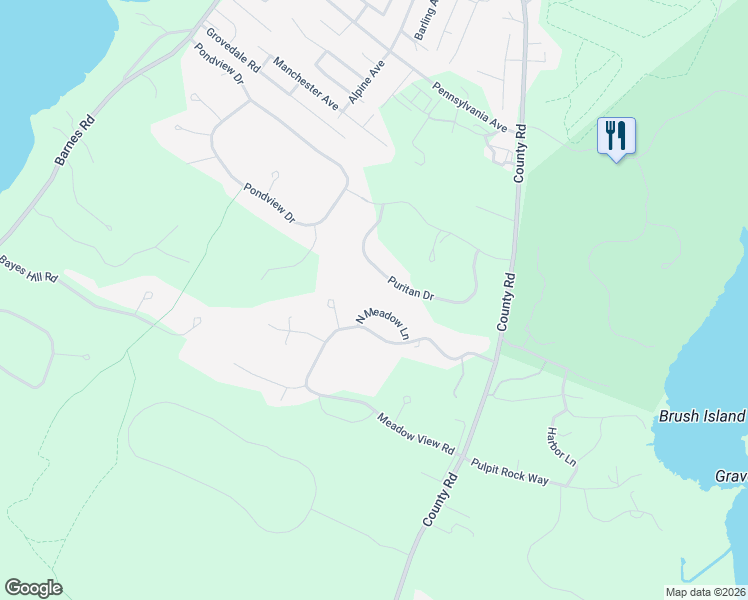 map of restaurants, bars, coffee shops, grocery stores, and more near 9 North Meadow Lane in Oak Bluffs