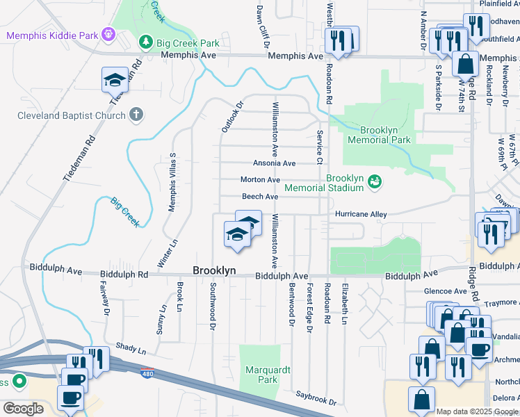 map of restaurants, bars, coffee shops, grocery stores, and more near 9110 Behrwald Avenue in Brooklyn