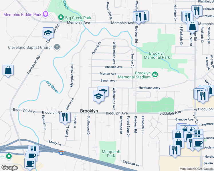 map of restaurants, bars, coffee shops, grocery stores, and more near 9110 Behrwald Ave in Brooklyn