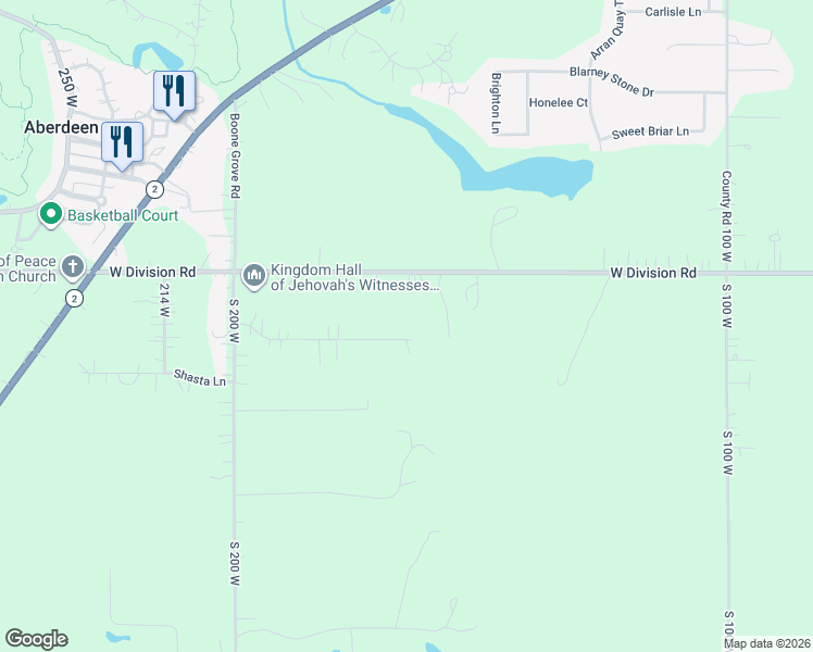 map of restaurants, bars, coffee shops, grocery stores, and more near 165 Cimarron Drive in Valparaiso