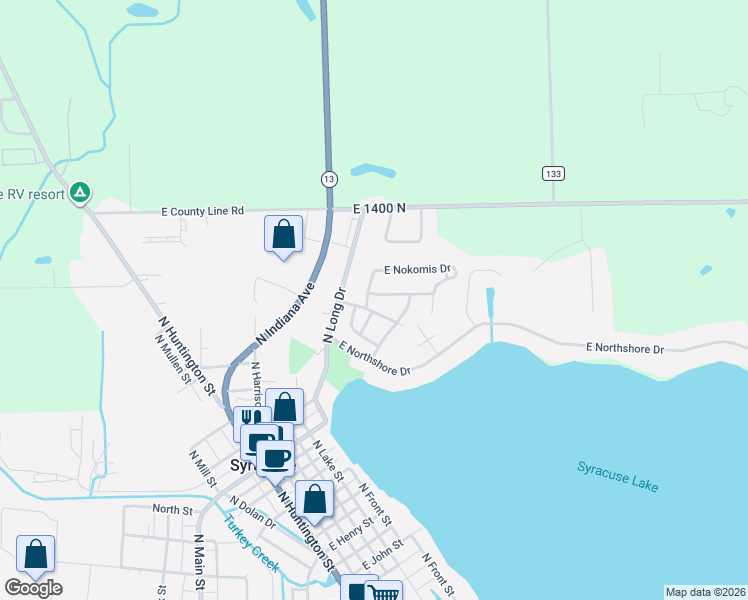 map of restaurants, bars, coffee shops, grocery stores, and more near 603 Wawonaissa Drive in Syracuse