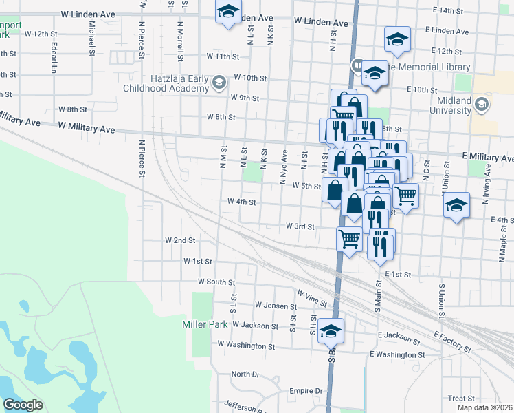map of restaurants, bars, coffee shops, grocery stores, and more near 605 West 4th Street in Fremont