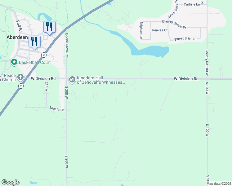 map of restaurants, bars, coffee shops, grocery stores, and more near 165 Cimarron Drive in Valparaiso