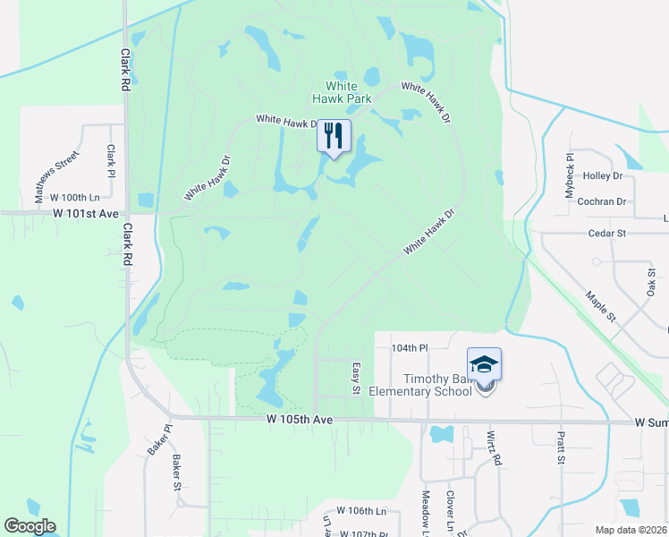 map of restaurants, bars, coffee shops, grocery stores, and more near 1243 Elliston Court in Crown Point