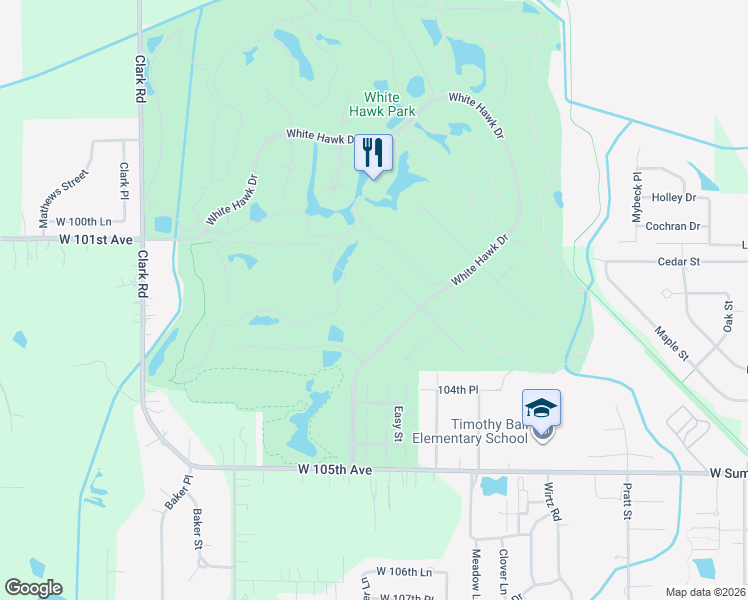 map of restaurants, bars, coffee shops, grocery stores, and more near 1243 Elliston Court in Crown Point