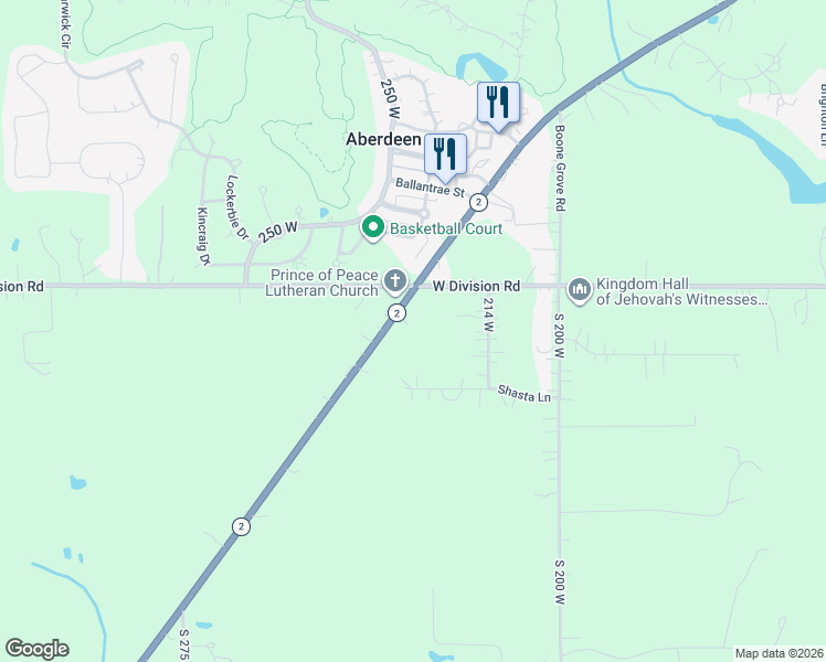 map of restaurants, bars, coffee shops, grocery stores, and more near 9 Indiana 2 in Valparaiso