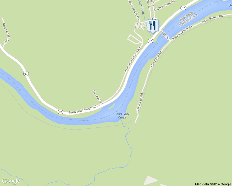 map of restaurants, bars, coffee shops, grocery stores, and more near 151 Berm and Church Rd in Pond Eddy