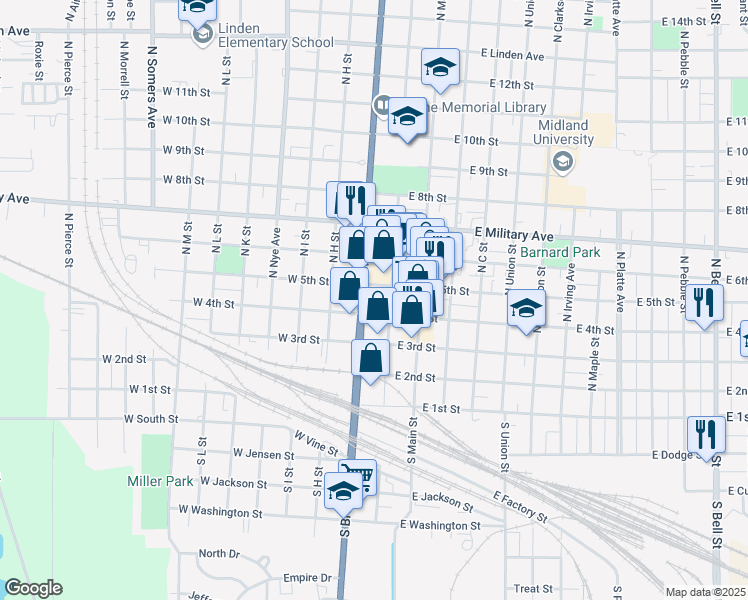 map of restaurants, bars, coffee shops, grocery stores, and more near in Fremont