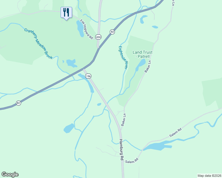map of restaurants, bars, coffee shops, grocery stores, and more near 4 Hamburg Road in East Haddam