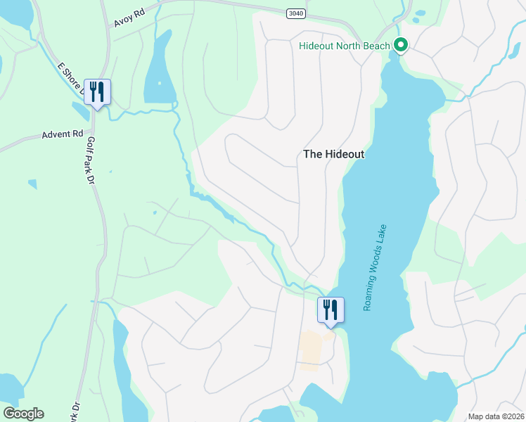 map of restaurants, bars, coffee shops, grocery stores, and more near 1267 Brookfield Road in Wayne County