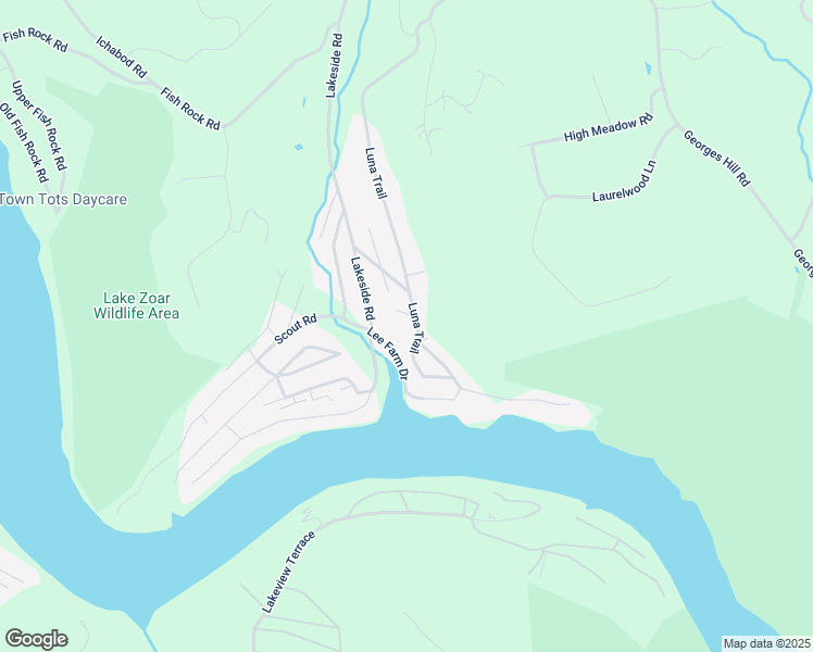 map of restaurants, bars, coffee shops, grocery stores, and more near 165 Lee Farm Drive in Southbury